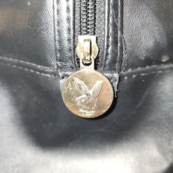 Vintage 90s Playboy Black White Gold Duffel Overnight Gym LARGE Travel Bag Class - Picture 4 of 14